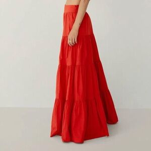 mango flared poplin skirt